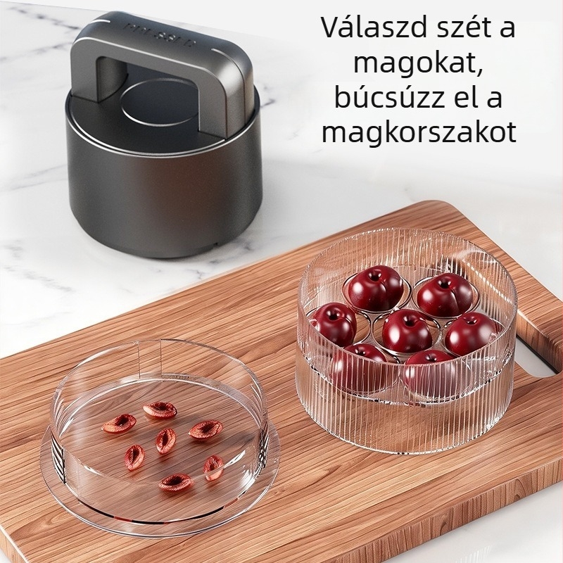 Lehajtható nyomó típusú meggy magkivonó háztartási használatra, hét lyukkal, könnyen tisztítható