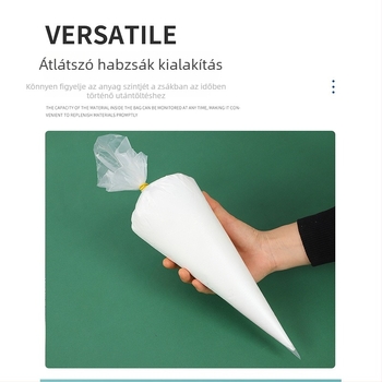 Egyszer használatos tortadíszítő tasak, vastagított élelmiszerminőségű habzsák krémhez és sütéshez, alkalmas bébiételhez