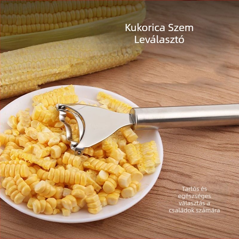 Rozsdamentes acél kukorica hámozó és szemek szétválasztó konyhai eszköz