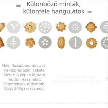 Rozsdamentes acélból készült keksz dekoráló pisztoly, 13 darabos készlet DIY süteménykészítéshez