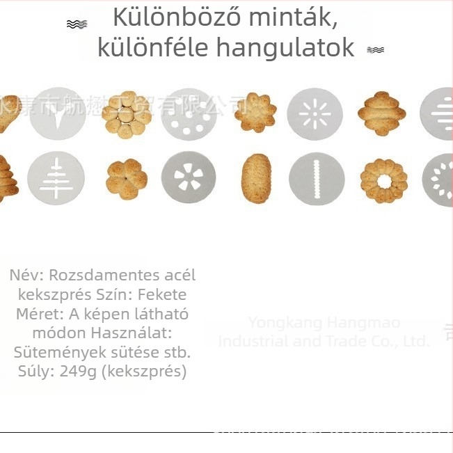 Rozsdamentes acélból készült keksz dekoráló pisztoly, 13 darabos készlet DIY süteménykészítéshez