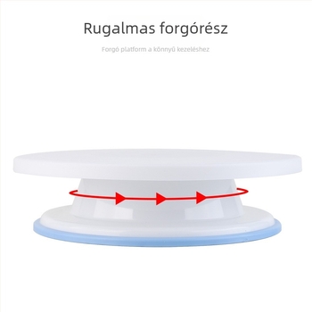 Műanyag tortadíszítő forgótálca csúszásmentes éllel