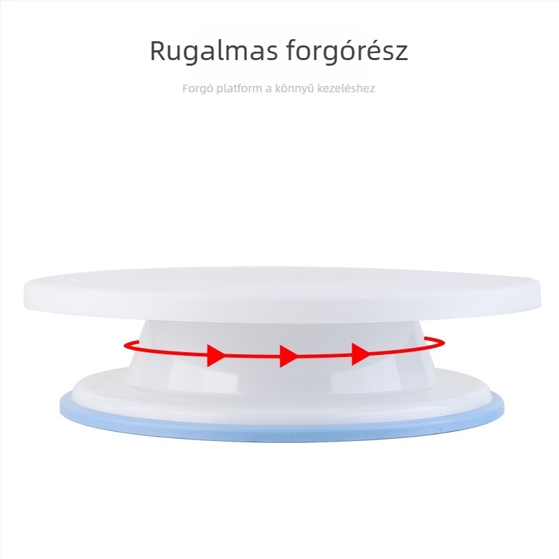 Műanyag tortadíszítő forgótálca csúszásmentes éllel