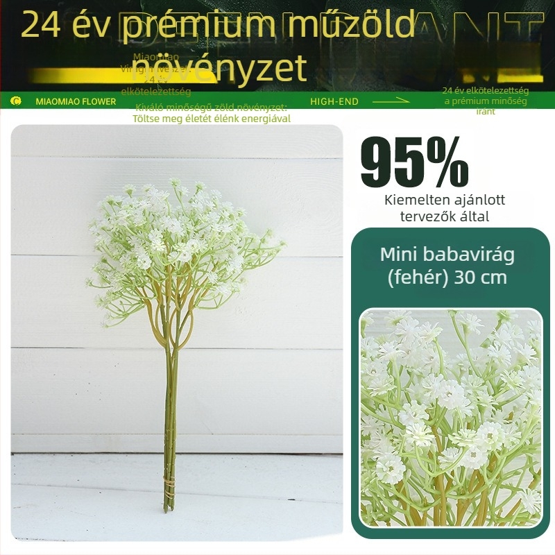 Művirágok – gypsophila, luxus dekorációs csokor a nappaliba, kézben tartható csokor, műanyag virágok fotózáshoz