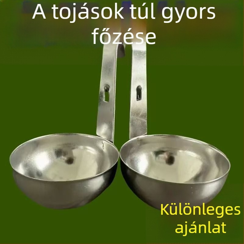 Rozsdamentes acélből készült tojás poché tál, gőzölő forma, főtt tojás készítő, görbült peremmel és akasztóval