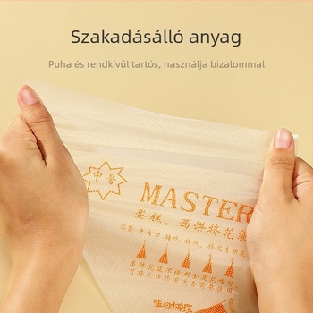 Egyszer használatos habzsákok, vastagított kivitelben, a krémek és torták díszítéséhez, nagy, közepes és kicsi