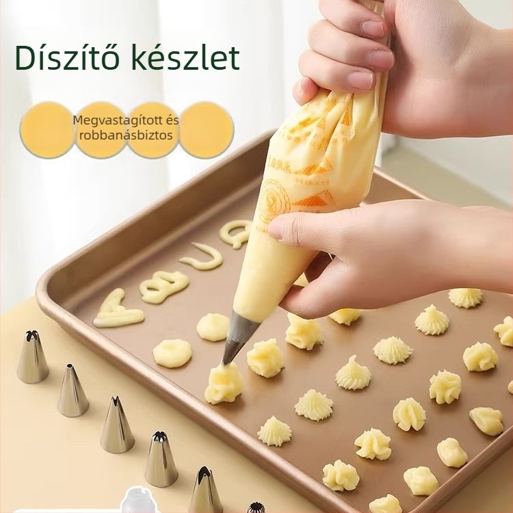 Egyszer használatos nyomózsák háztartási használatra, élelmiszer-biztonságos díszítéshez tortákhoz és krémekhez