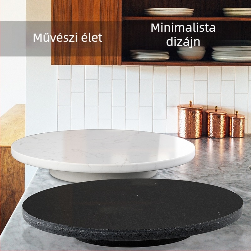 Márvány mintás forgatható tortadíszítő tál sütéshez
