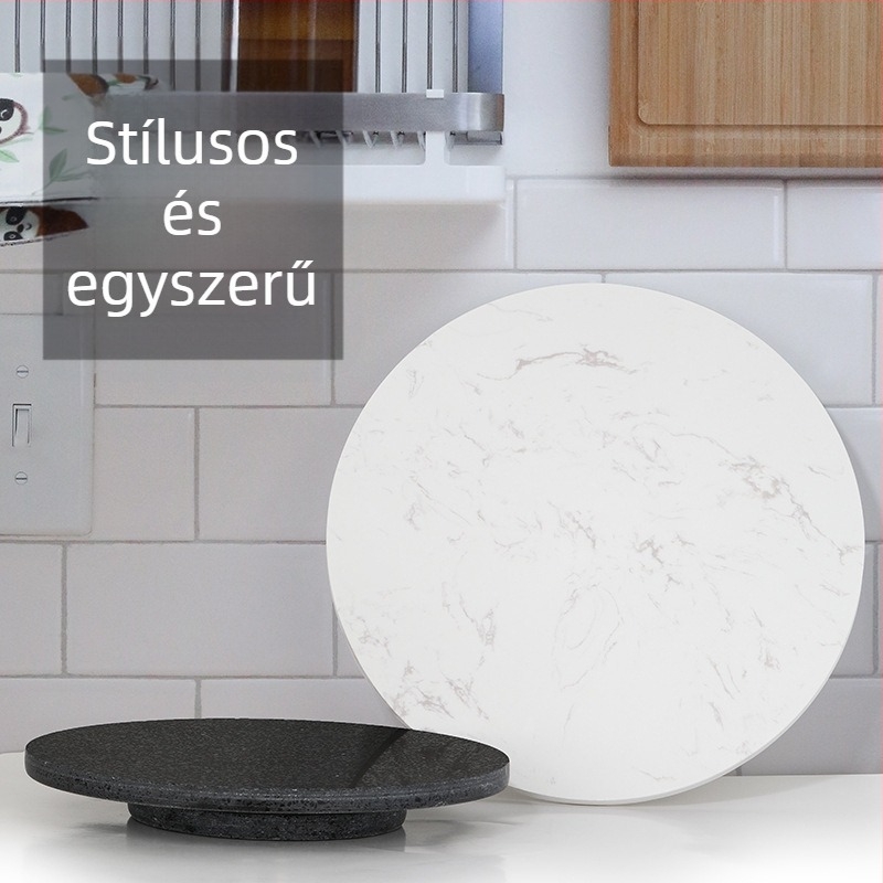 Márvány mintás forgatható tortadíszítő tál sütéshez