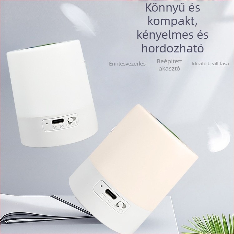 Időzített színes LED éjszakai lámpa, újratölthető hordozható környezeti lámpa a hálószobába, érintéses vezérlés