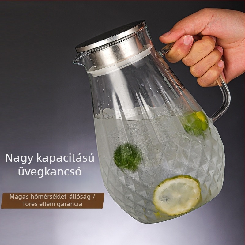 Üvegből készült hidegvíz-kanna, nagy kapacitású teafőző készlet, hőálló teáskanna és vízpalack