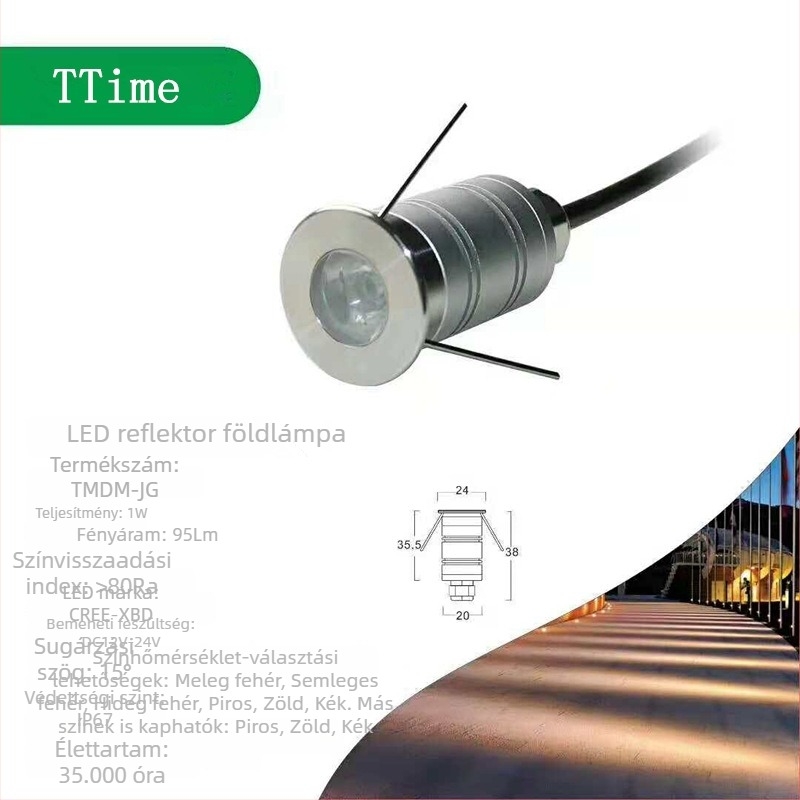 Kültéri állítható LED-spotlámpa sarokhoz, 15°-os fényterjedelemmel, rozsdamentes acélból, vízálló, lépcsőkhöz és kerthez