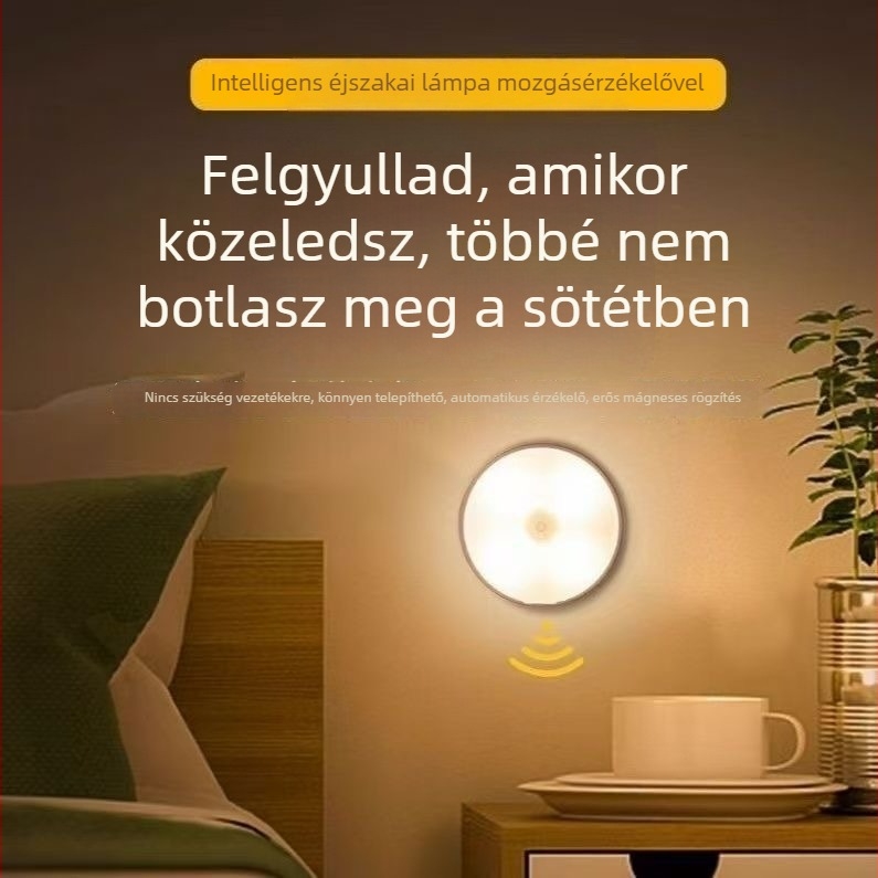 Indukciós éjszakai fény mágneses töltéssel, nagy kapacitású akkumulátor – LED folyosólámpa