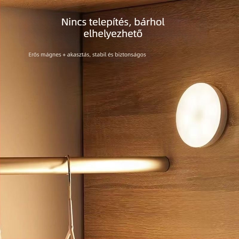 Indukciós éjszakai fény mágneses töltéssel, nagy kapacitású akkumulátor – LED folyosólámpa