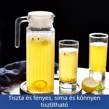 Nagy kapacitású üvegből készült hidegvíz-teáskanna, háztartási használatra, hőálló, kacsaorrú kifolyóval