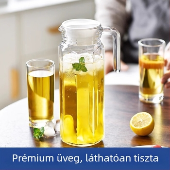 Nagy kapacitású üvegből készült hidegvíz-teáskanna, háztartási használatra, hőálló, kacsaorrú kifolyóval