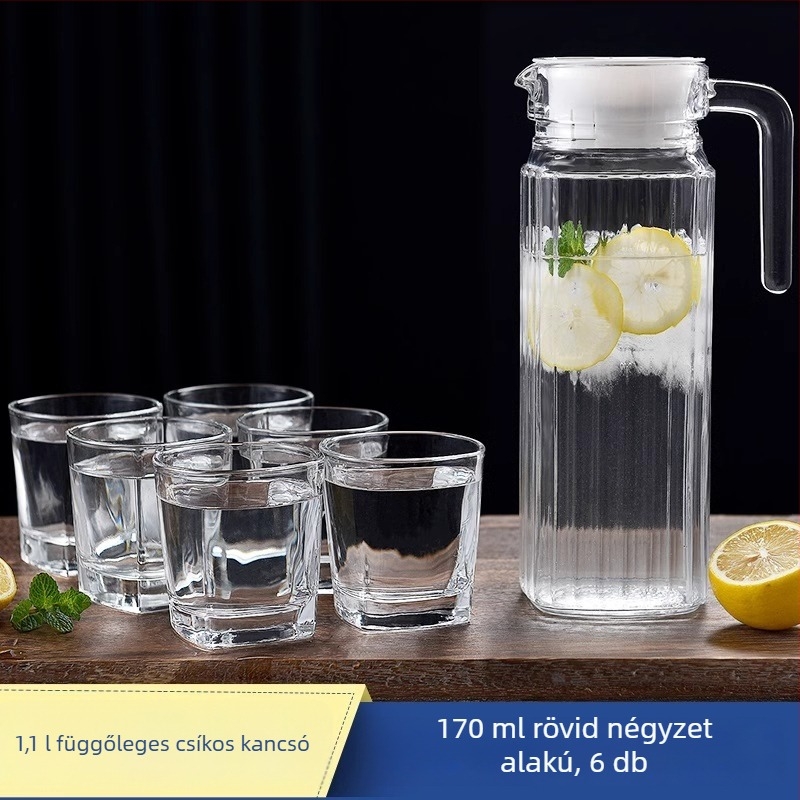Nagy kapacitású üvegből készült hidegvíz-teáskanna, háztartási használatra, hőálló, kacsaorrú kifolyóval