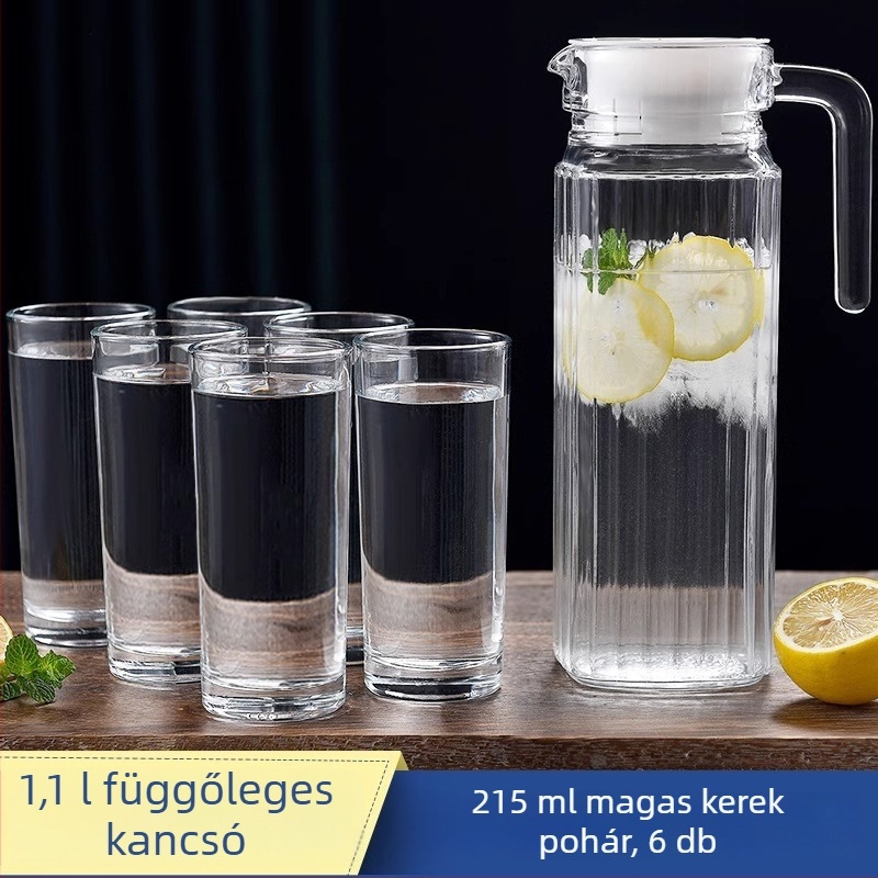 Nagy kapacitású üvegből készült hidegvíz-teáskanna, háztartási használatra, hőálló, kacsaorrú kifolyóval