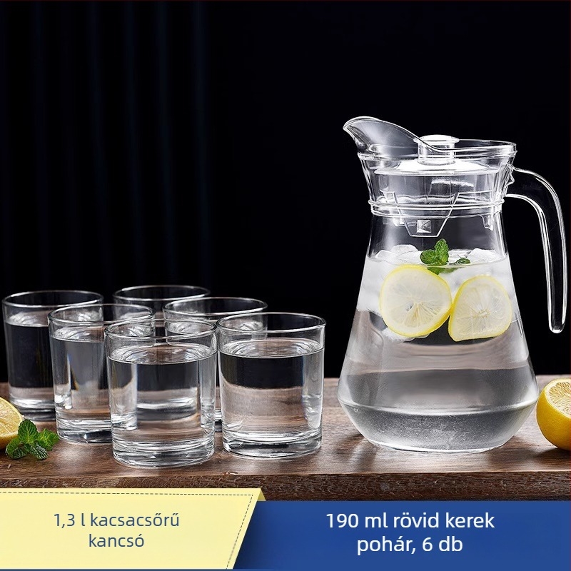 Nagy kapacitású üvegből készült hidegvíz-teáskanna, háztartási használatra, hőálló, kacsaorrú kifolyóval