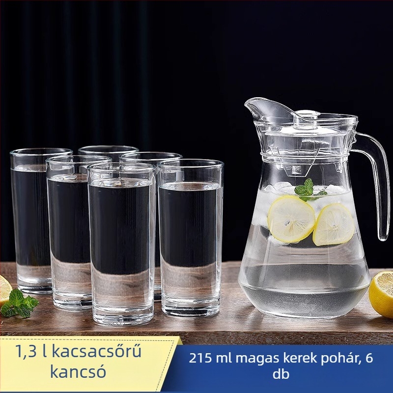 Nagy kapacitású üvegből készült hidegvíz-teáskanna, háztartási használatra, hőálló, kacsaorrú kifolyóval