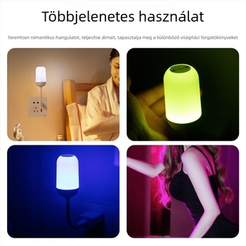 Ágy melletti LED éjjeli lámpa szenzorral és hangvezérléssel, USB tápellátással, hangulatvilágítás a hálószobába