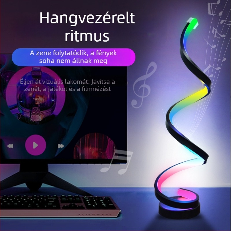 RGB asztali ambient fény intelligens alkalmazásvezérléssel, színes váltakozó éjjeli lámpa, saroklámpa