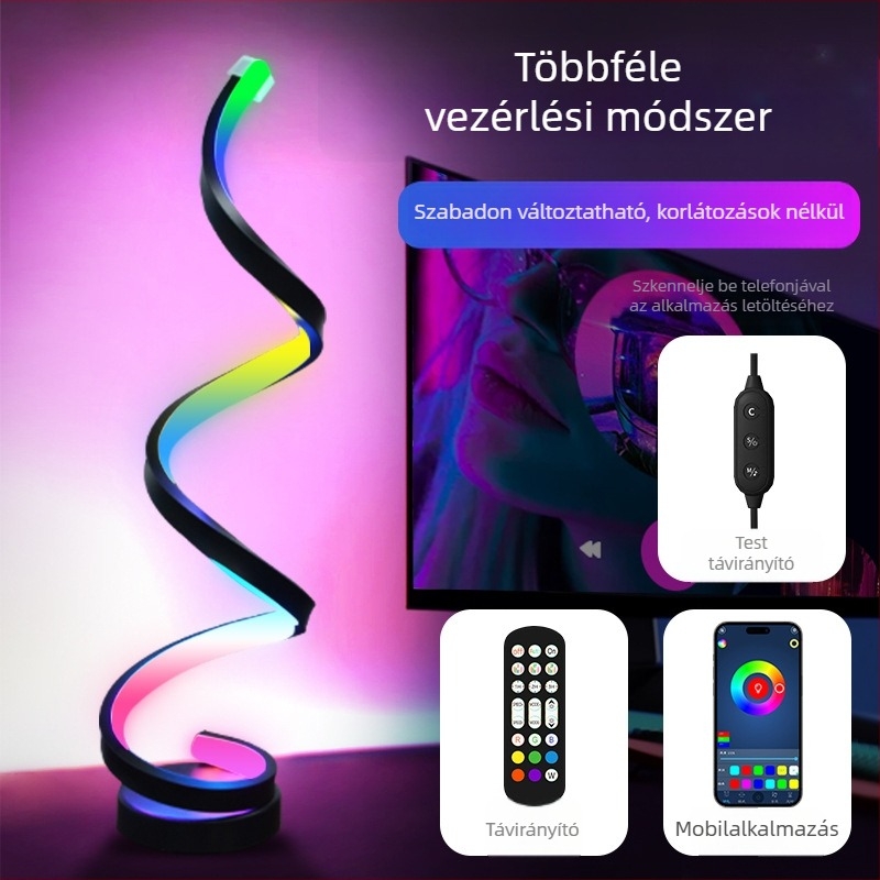 RGB asztali ambient fény intelligens alkalmazásvezérléssel, színes váltakozó éjjeli lámpa, saroklámpa