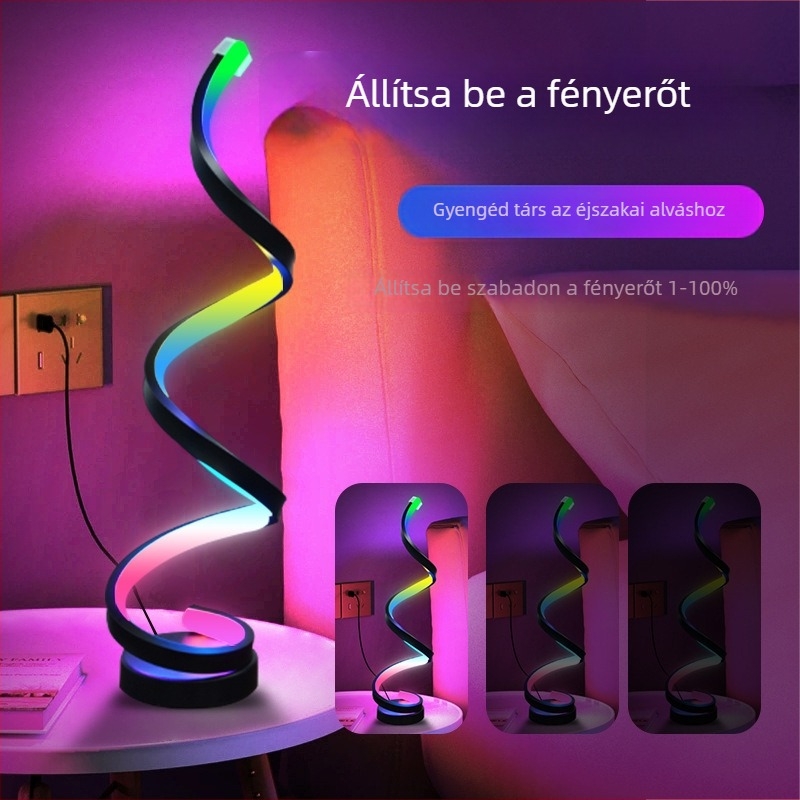 RGB asztali ambient fény intelligens alkalmazásvezérléssel, színes váltakozó éjjeli lámpa, saroklámpa