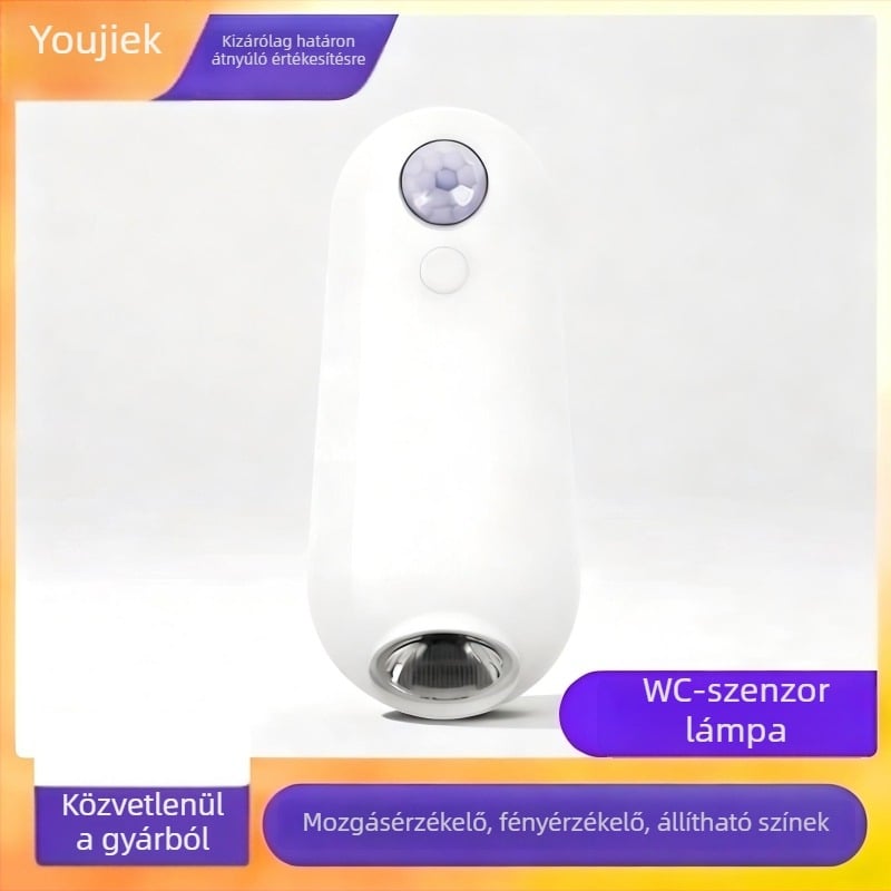 F15 Újratölthető mozgásérzékelős vécé lámpa LED éjszakai világítás
