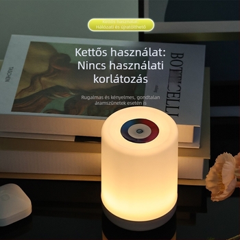 Tölthető LED éjjeli lámpa hálószobába, érintéses vezérléssel, energiatakarékos és hosszú élettartamú, modern minimalista stílus