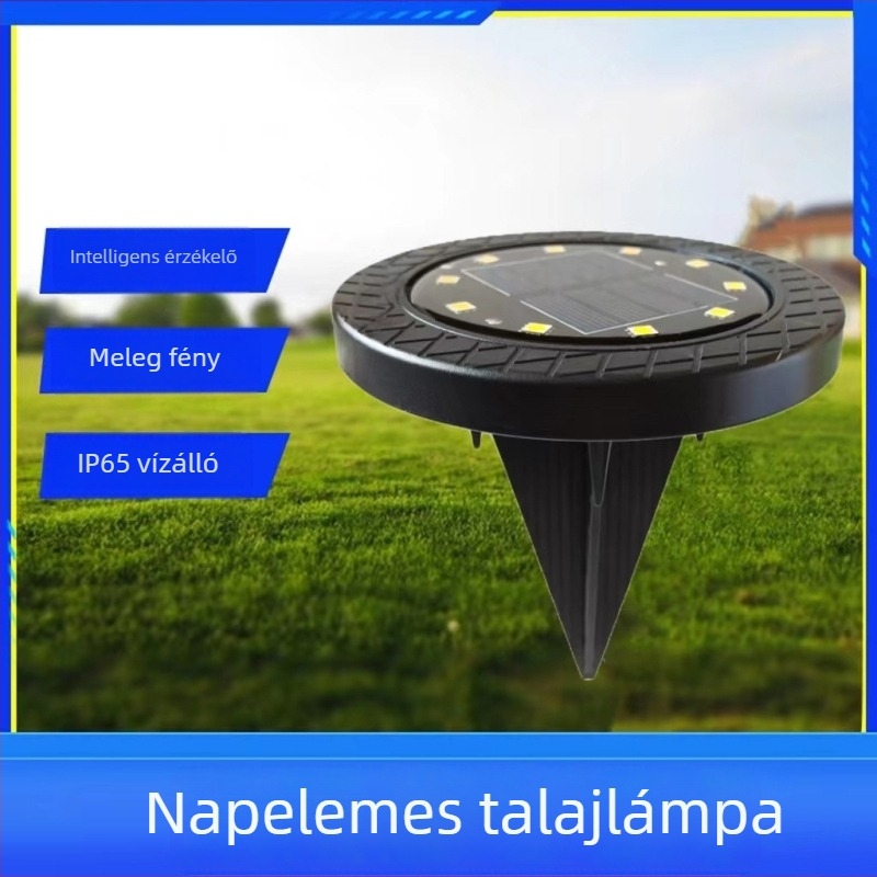 10 LED-es napelemes föld alatti lámpa kültéri használatra: gyepre, kertre és udvarra – IP65 vízálló tájképi világítás