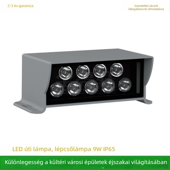 LED járdaszegélyhez készült ház, kültéri vízálló LED vetítő és falmosó, sarokvilágítás, 9W 3000K