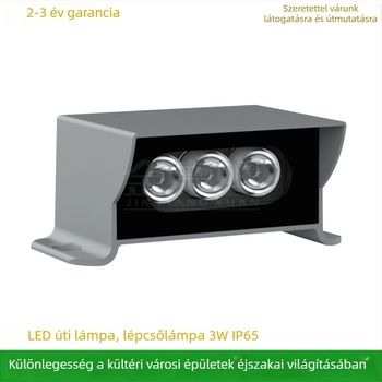 LED járdaszegélyhez készült ház, kültéri vízálló LED vetítő és falmosó, sarokvilágítás, 9W 3000K