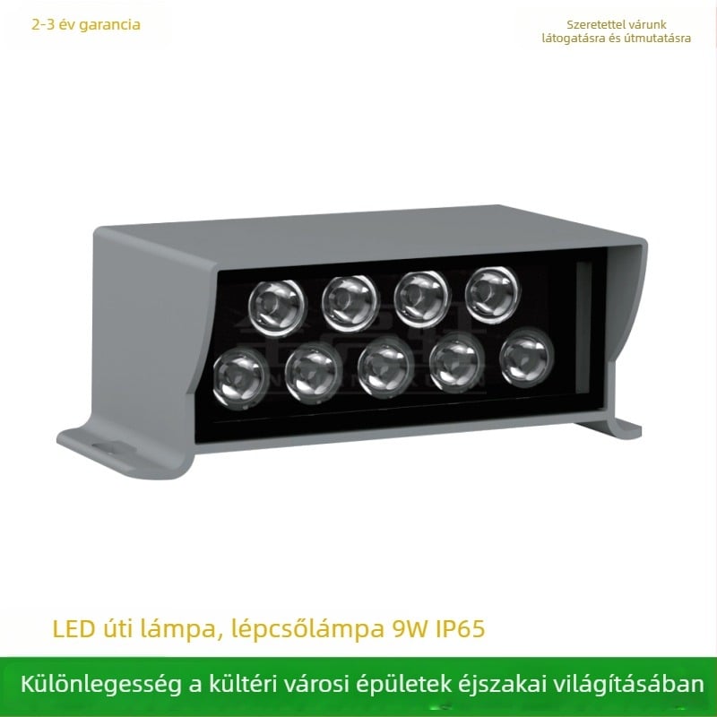 LED járdaszegélyhez készült ház, kültéri vízálló LED vetítő és falmosó, sarokvilágítás, 9W 3000K