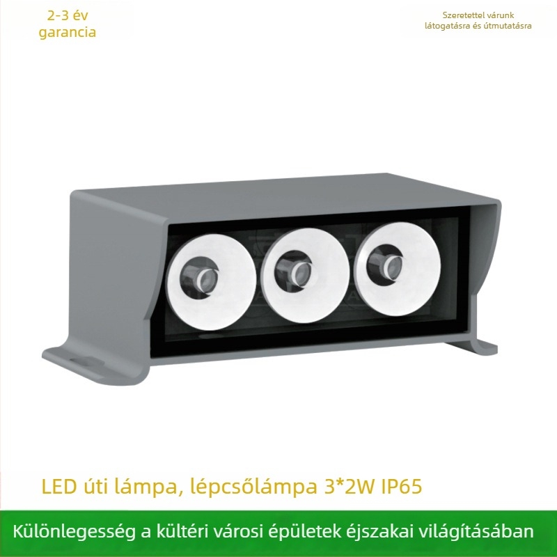 LED járdaszegélyhez készült ház, kültéri vízálló LED vetítő és falmosó, sarokvilágítás, 9W 3000K