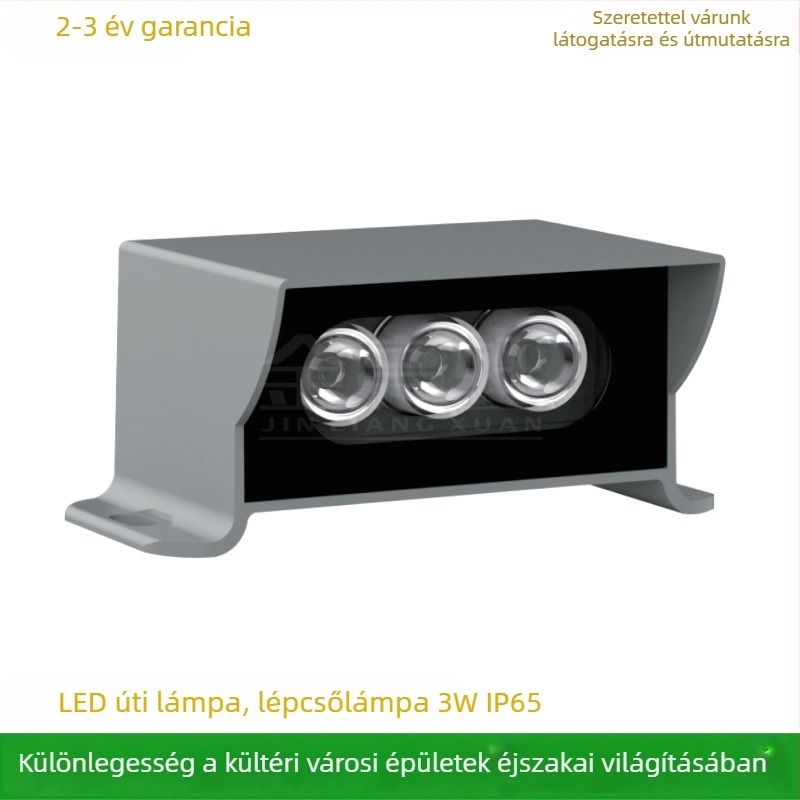 LED járdaszegélyhez készült ház, kültéri vízálló LED vetítő és falmosó, sarokvilágítás, 9W 3000K