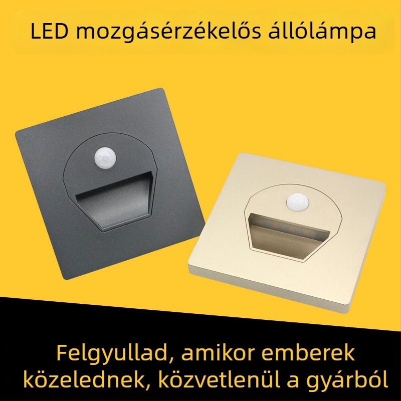 220V 86-típusú beépített intelligens fényérzékelős és mozgásérzékelős LED lépcsőfok világítás