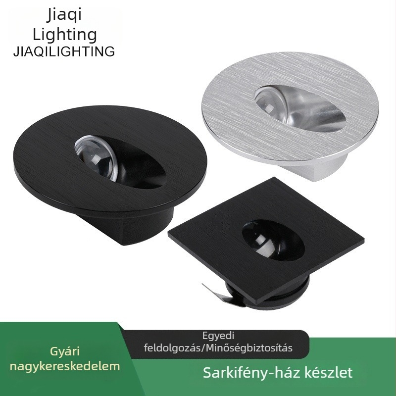 LED beépített sarokfalikar, négyzetes vagy kerek, folyosó és lépcső részére, Nordic stílus