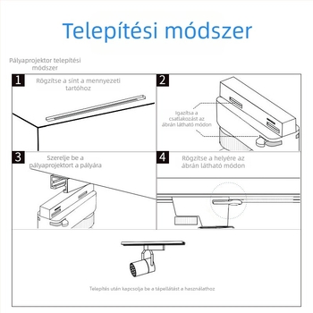 LED sínvilágítás réz sínnel és tartókkal ruhaszalon hátfalaihoz és bemutatóterembe – teljes készlet (3W/5W/7W/12W/40W)