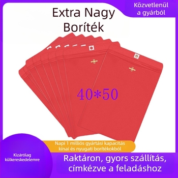 Kraftpapírból készült meghívó borítékok színes levelezőlapokkal, nyugati/európai stílus, piros fémszíj csattal