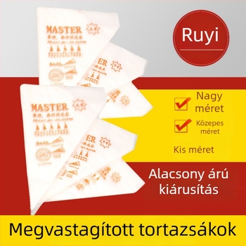Közepes méretű egyszer használatos műanyag tortadíszítő tasak krémhez és lekvárhoz, koreai stílusú nyomózsák, 100 db