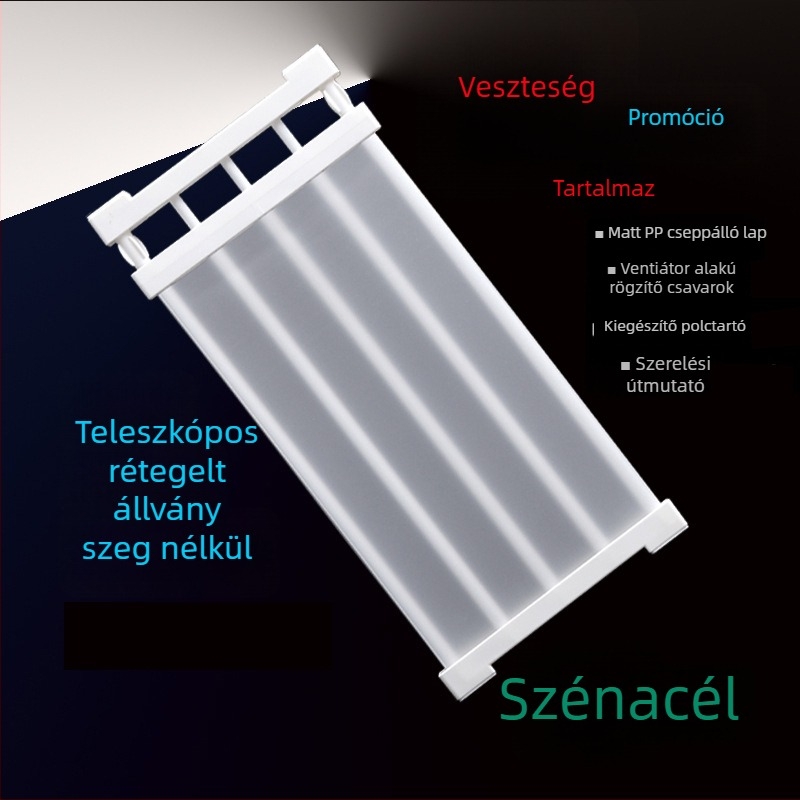 Teleszkópos ruhásszekrény és cipő tároló polc szeparátorokkal, fúrás nélküli szerelés