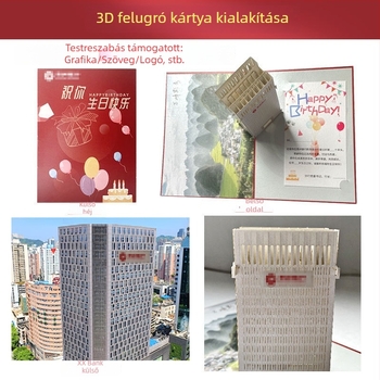 3D pop-up üdvözlőlap egyetemi felvételi értesítéssel és óvodai beiratkozási meghívóval – emlék dizájn