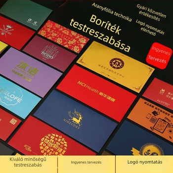Színes gyöngyházfényű papírból készült borítékok, logónyomtatás – parti meghívók