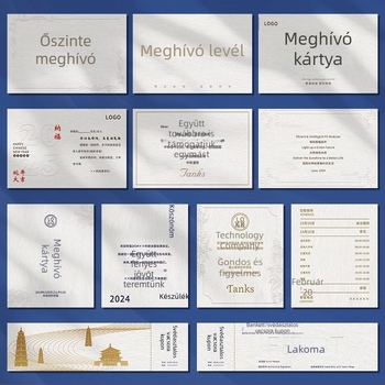 Személyre szabott luxus üdvözlő kártya és névjegykártya tervezése speciális papíron relifes textúrával üzleti meghívókhoz