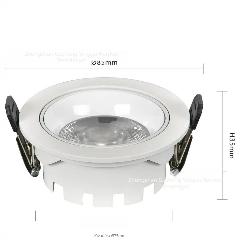 Ultra vékony COB downlight, alumínium ház, 75 lyukak, falmosó hatású világítás