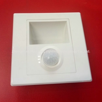 Beépített folyosó LED lámpa, 86×86 mm sarok lépcsőfény, infravörös szenzorral, 1W