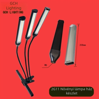 LED clipes növesztő lámpa ház készlet, teljes alumínium, 2G11, szukkulensekhez