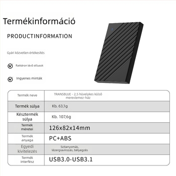 2,5 hüvelykes külső SATA merevlemez tok USB 3.1