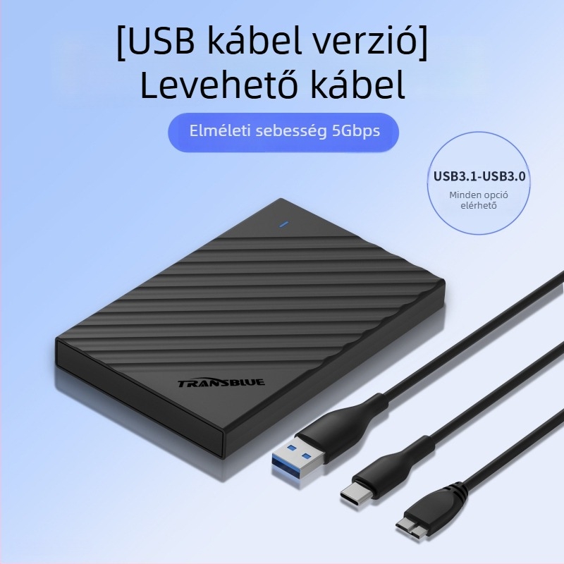 2,5 hüvelykes külső SATA merevlemez tok USB 3.1